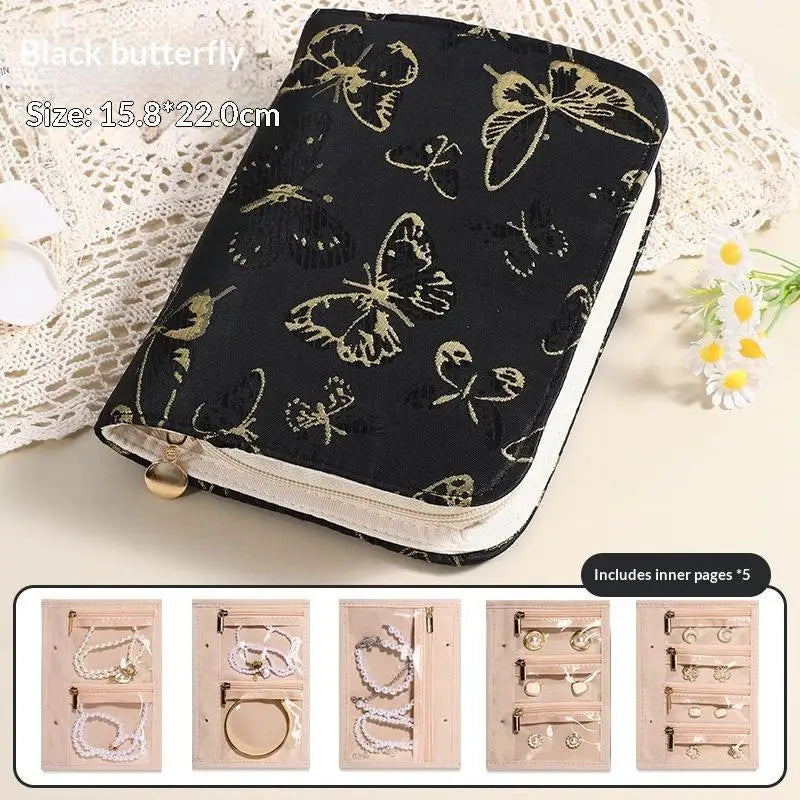 Portable PU Leather Jewelry Storage Book Jewellery Binder, Jewelry Organizer Roll, Small Anti Oxidation Jewelry Storage Bag 1PC Qme O