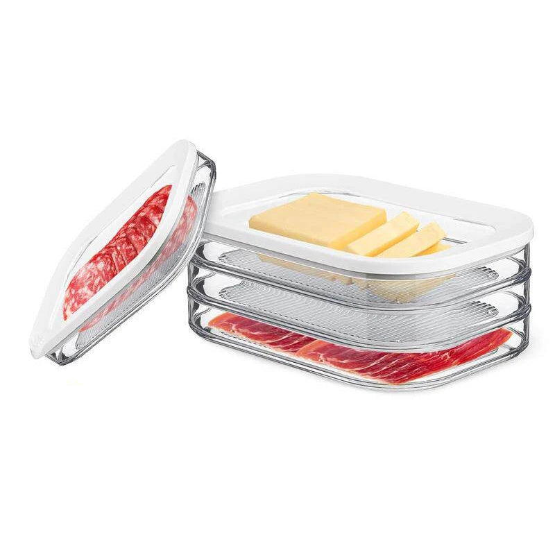 Deli Meat Bacon Cheese Meal Prep Container Fridge Stackable Cold Cuts Qme