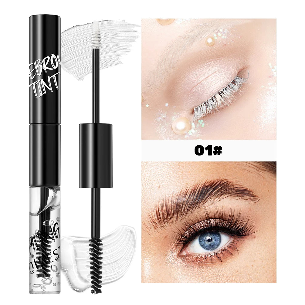 QIBEST Tinted Eyebrow Gel Mascara Lasting Waterproof Brown Tinting Eye Brow Sculpt Glue Red Purple Brow Cream Makeup For Women Qme 01
