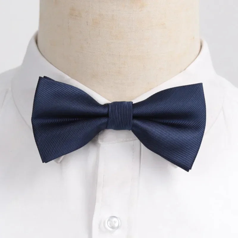 Classic Black Men Bow Ties Fashion Polyester Bowtie Woven Dot Checked