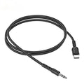 USB Type C To 3.5 MM Jack AUX Cable DAC Type-C Audio Kabel for Car Speaker Headphone Tipo C Auxiliary Adapter Cabo 0.5M 1M Qme black 1 m