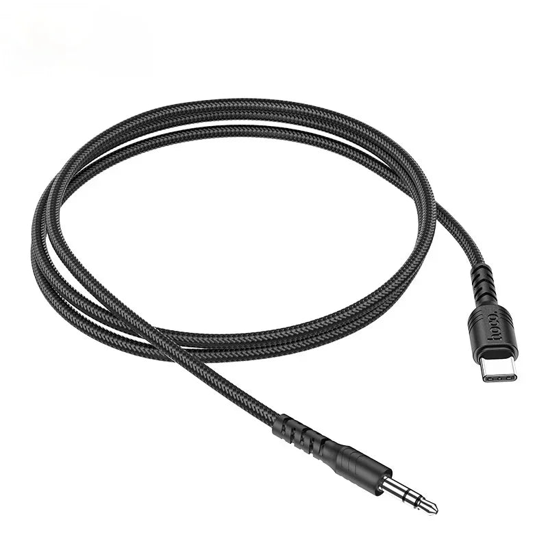 USB Type C To 3.5 MM Jack AUX Cable DAC Type-C Audio Kabel for Car Speaker Headphone Tipo C Auxiliary Adapter Cabo 0.5M 1M Qme black 1 m
