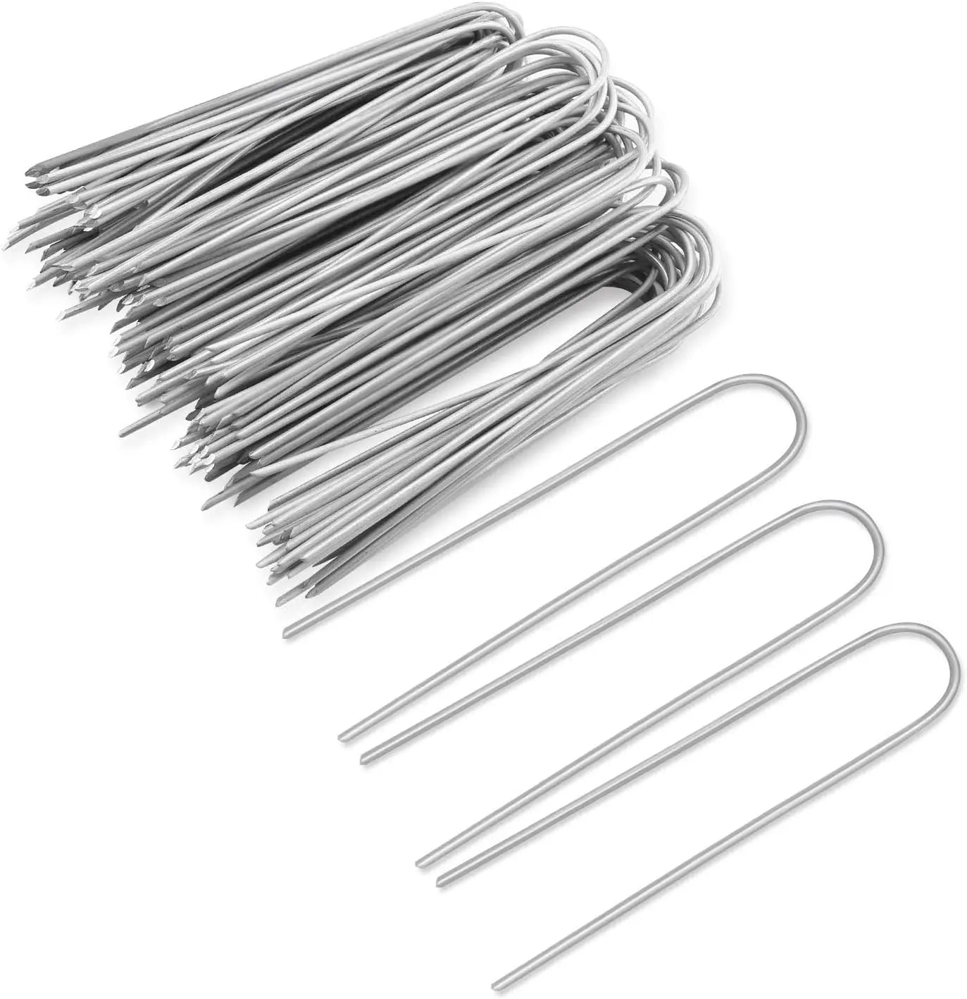 U-type Garden Staples Heavy-duty Landscaping Fence Tubing Stakes Sod Pins Galvanized Garden Stakes For Holding Lawns Ground Nail Qme