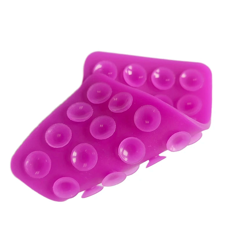 Double Side Silicone Suction Pad Mobile Phone Fixture Strong Reusable Qme Purple