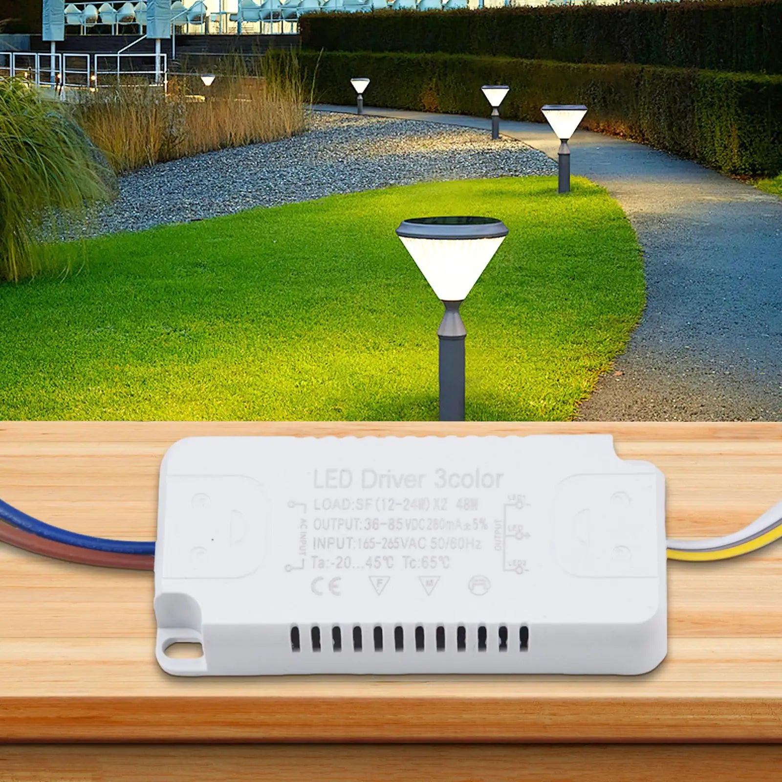 LED Driver 3color Adapter For LED Lighting Non-Isolating Transformer AC165-265V 8-24W 20-40W 30-50W 40-60W 50-70W LED Driver Qme
