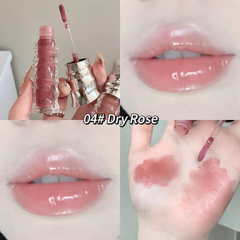 Fashion Shell Lip Gloss Long-lasting Hydrating Jelly Lip Oil Waterproof Non-fading Mirror Shimmer Blue Almond Lip Gloss Cosmetic Qme