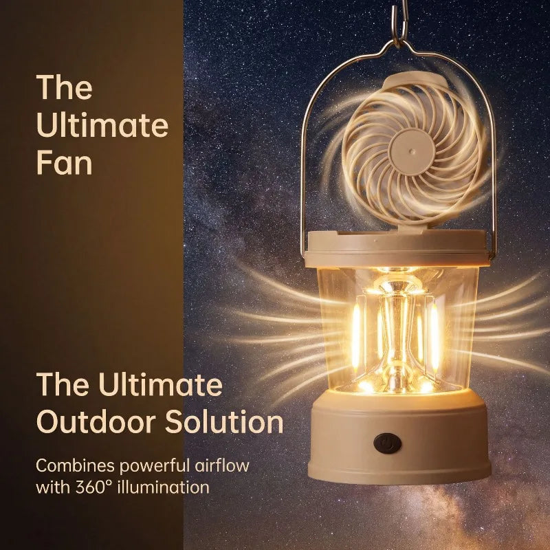Arrival Camping Lantern Fan Combo Rechargeable Outdoor Tent Light Qme
