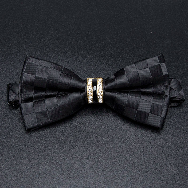 Men's Stripe Luxury Bowtie Necktie Formal Business Wedding Party Qme