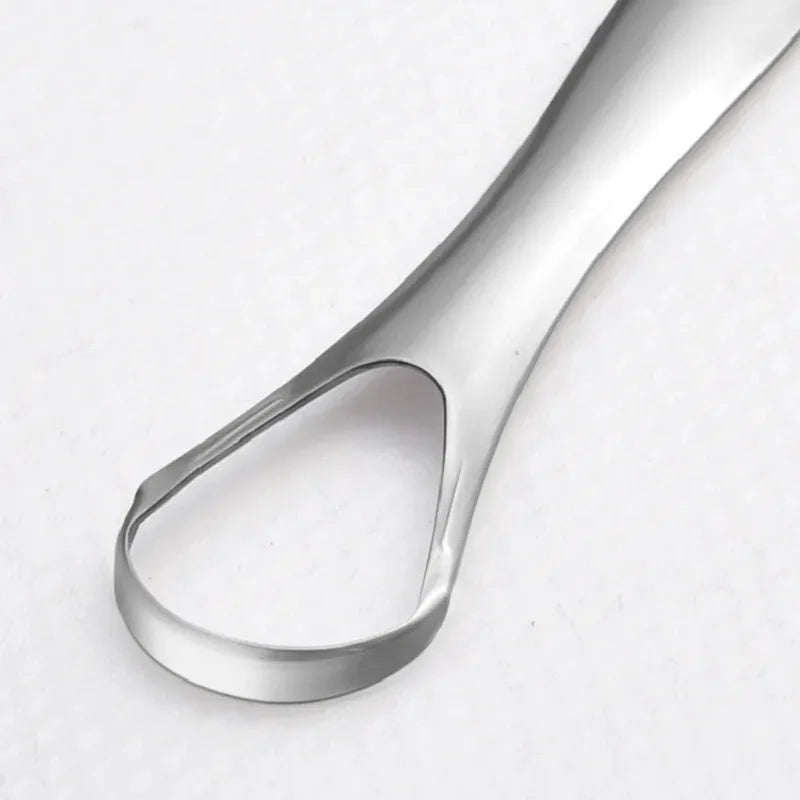 1 Reusable Stainless Steel Useful Tongue Scraper Cleaner Fresh Breath Qme