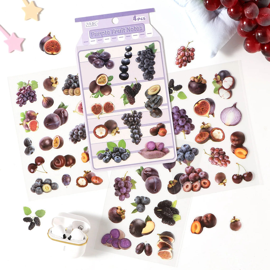 4Pcs Orange Strawberry Fruit Series Die cut Adhesive Sticker Journal Japanese stationery Decoration Scrapbook Diary Cute Sticker Qme