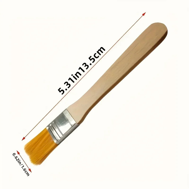 10Pcs Wooden Handle Nylon Bristle Paint Brush for Oil Painting, Dusting and Cleaning - Unrechargeable Hand Tool Set Without Batt Qme