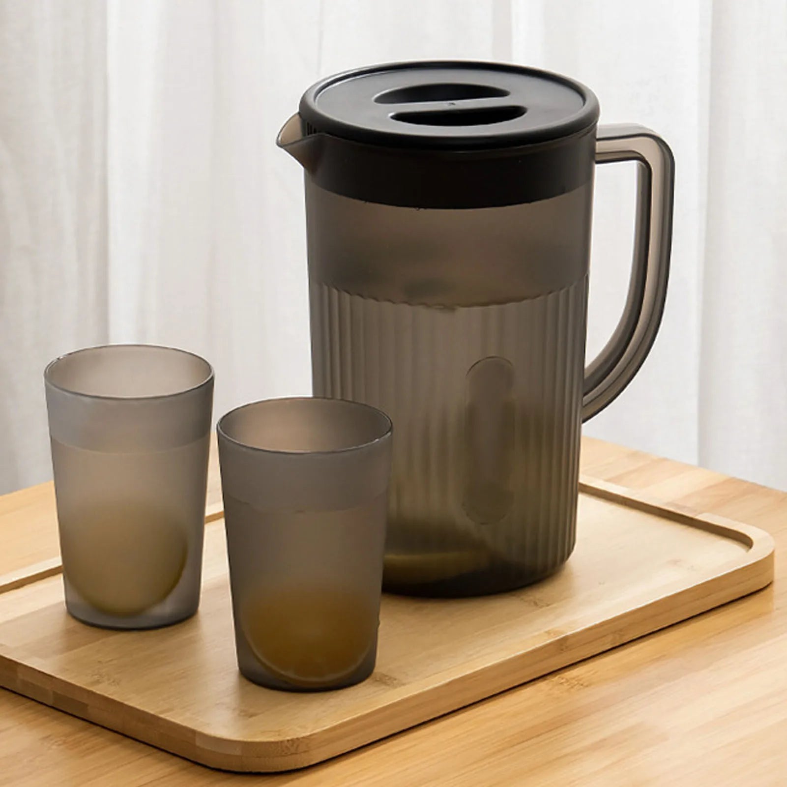 Cold Water Kettle Cold Plastic Pitcher with Lid Large Capacity High Temperature Resistant Cold for Juice Tea Qme