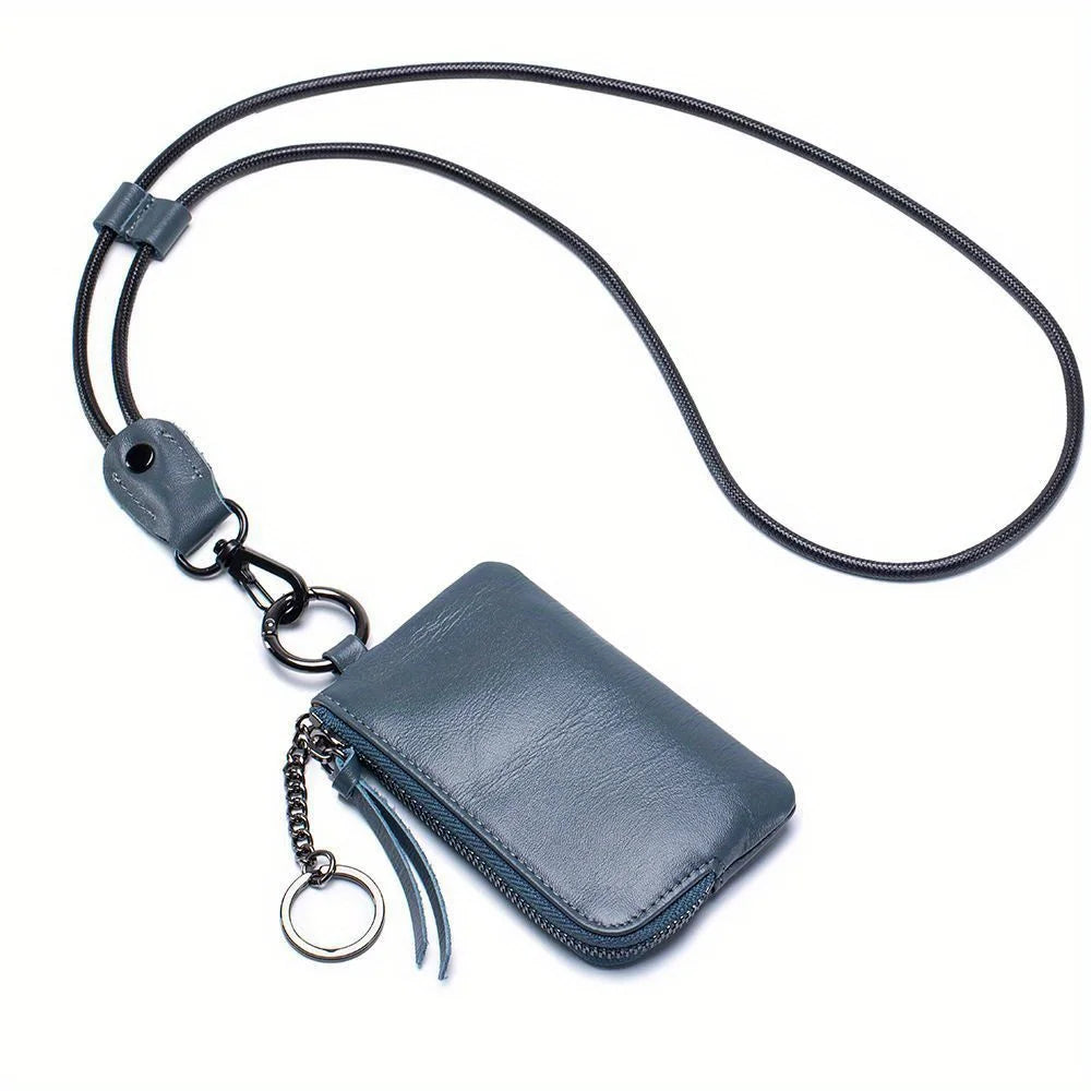1pc Faux Leather Neck Wallet / Mini Coin Purse Keychain Card Holder / Soft Compact Travel Essential / Perfect Gift for Women Qme 1pc 2