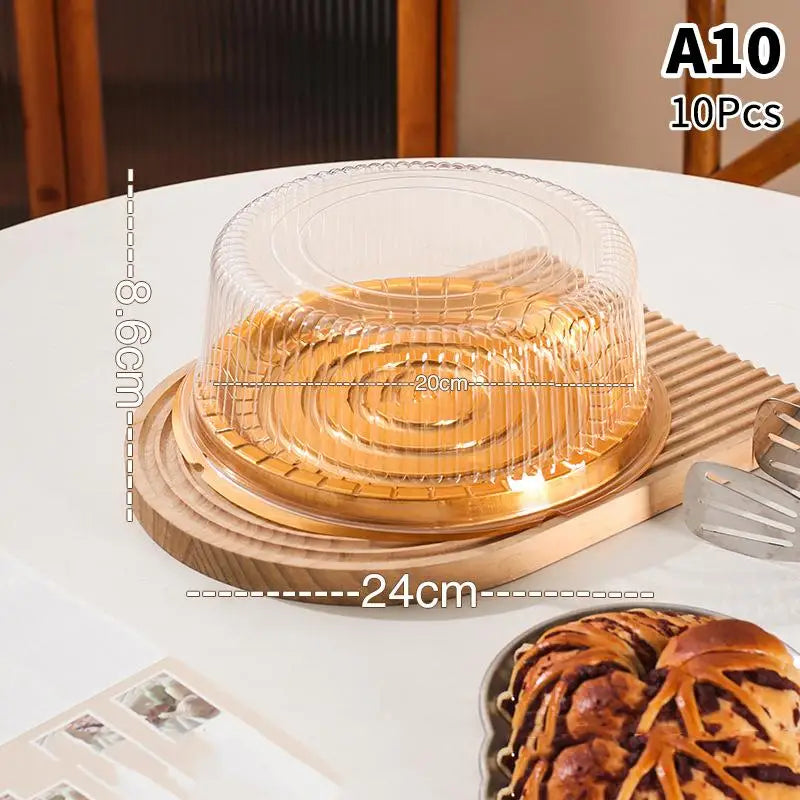 4 6 8 Reusable Transparent Cake Box Pastry Containers Bakery Round Qme A10