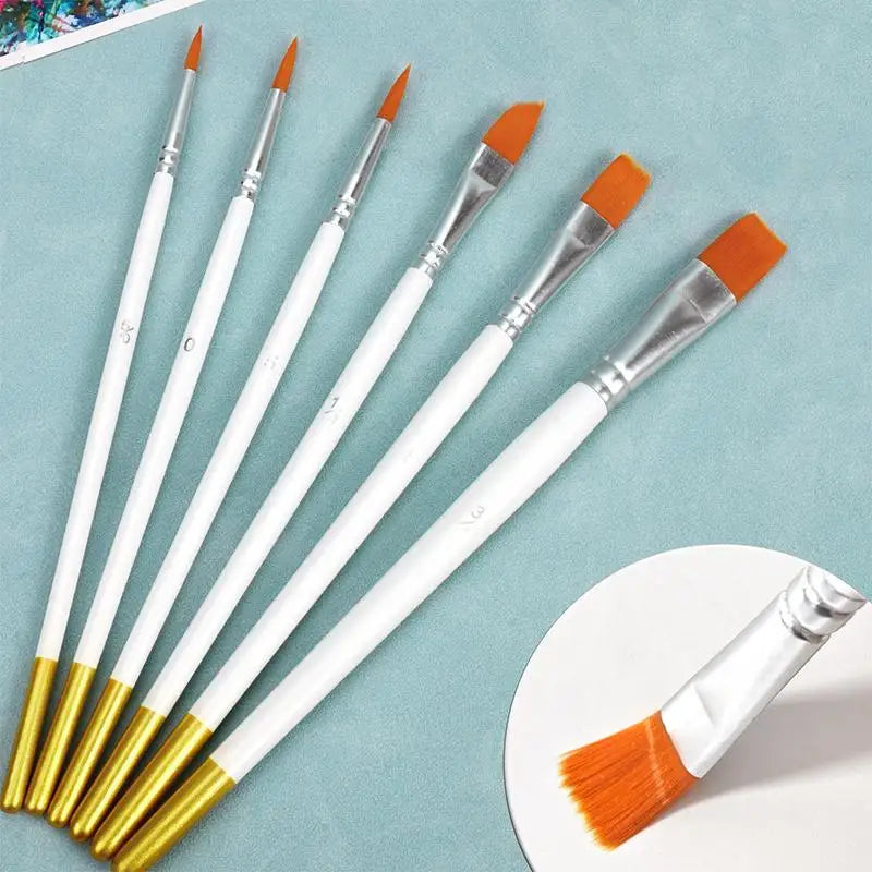 Artist Nylon Paint Brushes Paintbrushes Acrylic Oil Watercolor Qme
