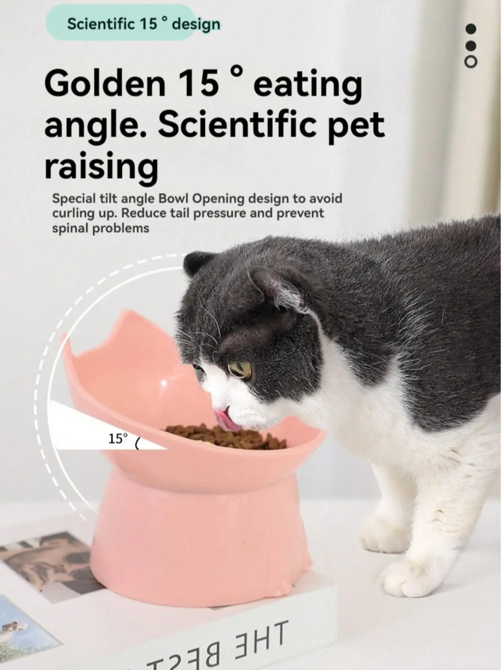 Cat Bowl Long Ears Feet Dog Neck Protection Anti-overturning Plastic Qme