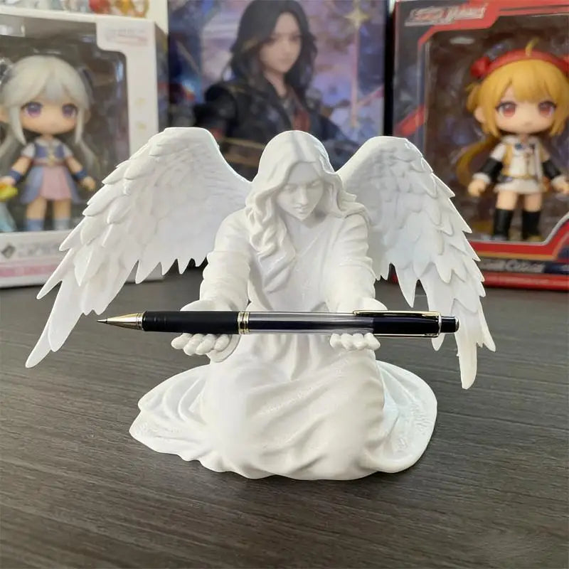 3D Printed Plastic Angel Pen Stand Desktop Organiser Rack Holder Qme