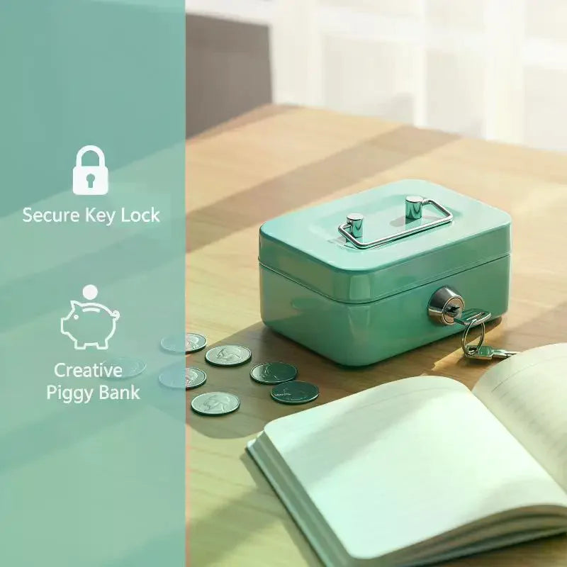 Newly Designed Portable Piggy Bank Compact Easy Carry Key Holder Lock Qme