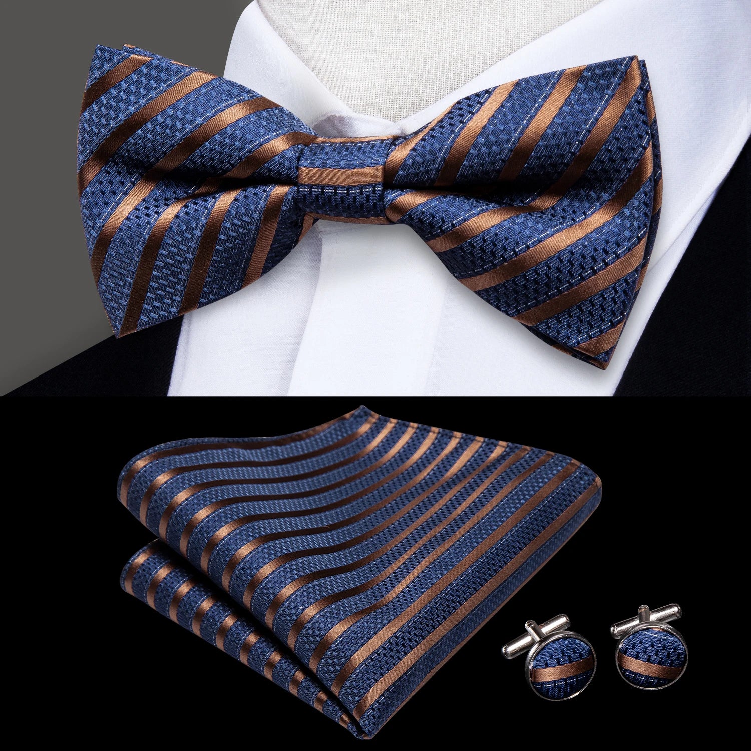 Hi-tie Classic Bow Ties Men Silk Butterfly Pre-tied Male Bowtie