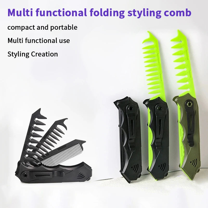Professional 1 Pocket Folding Combs Wide Tooth Oil Head Comb Beard Qme