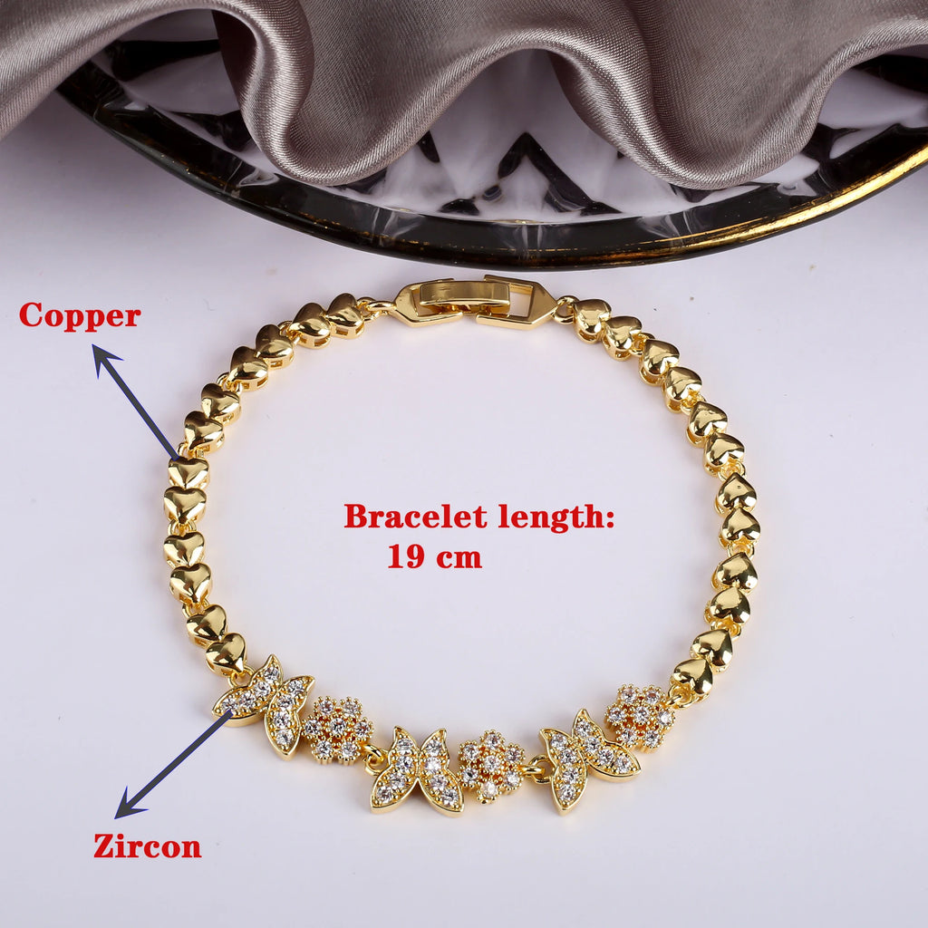 10 Style Classic Shiny CZ Heart Shaped Butterfly Star Geometric Bracelet Delicate For Women Party Wedding Jewelry Gift Wholesale Qme