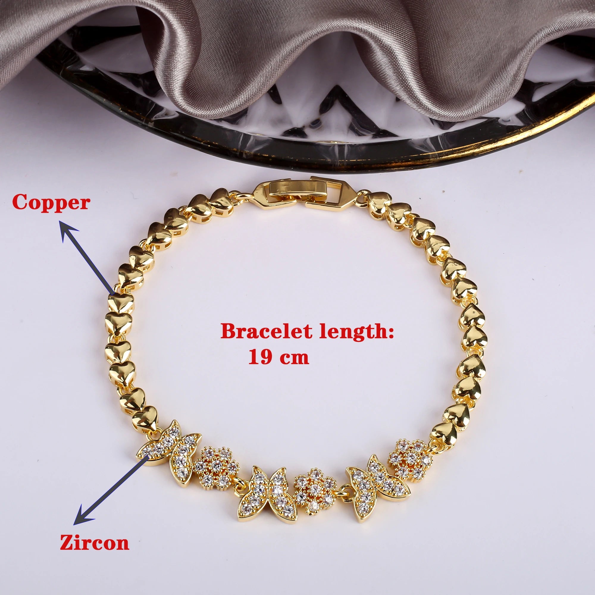 10 Style Classic Shiny CZ Heart Shaped Butterfly Star Geometric Bracelet Delicate For Women Party Wedding Jewelry Gift Wholesale Qme