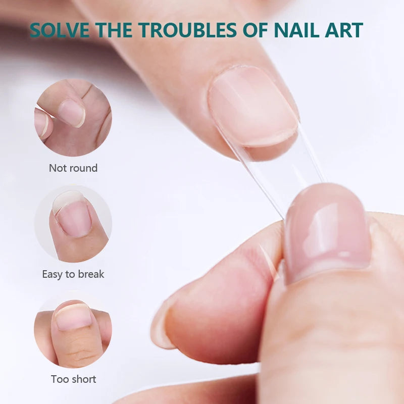 NAILPOP False Nails Acrylic Press Coffin Artificial Clear Fake Nail Qme