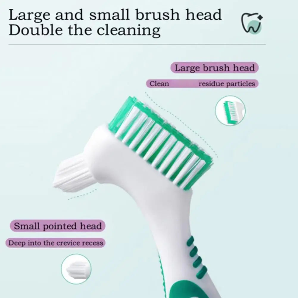 Denture Brush Toothbrush Multi-layered Bristles Anti-slip Handle Qme