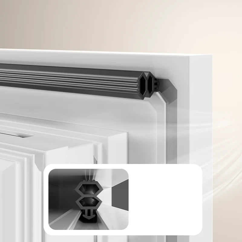 1-4Pcs 4M Plastic Steel Window Seal Strip Card Slot Type Flexible Bilateral Multi-layer Windproof Dustproof Strip for Window Gap Qme