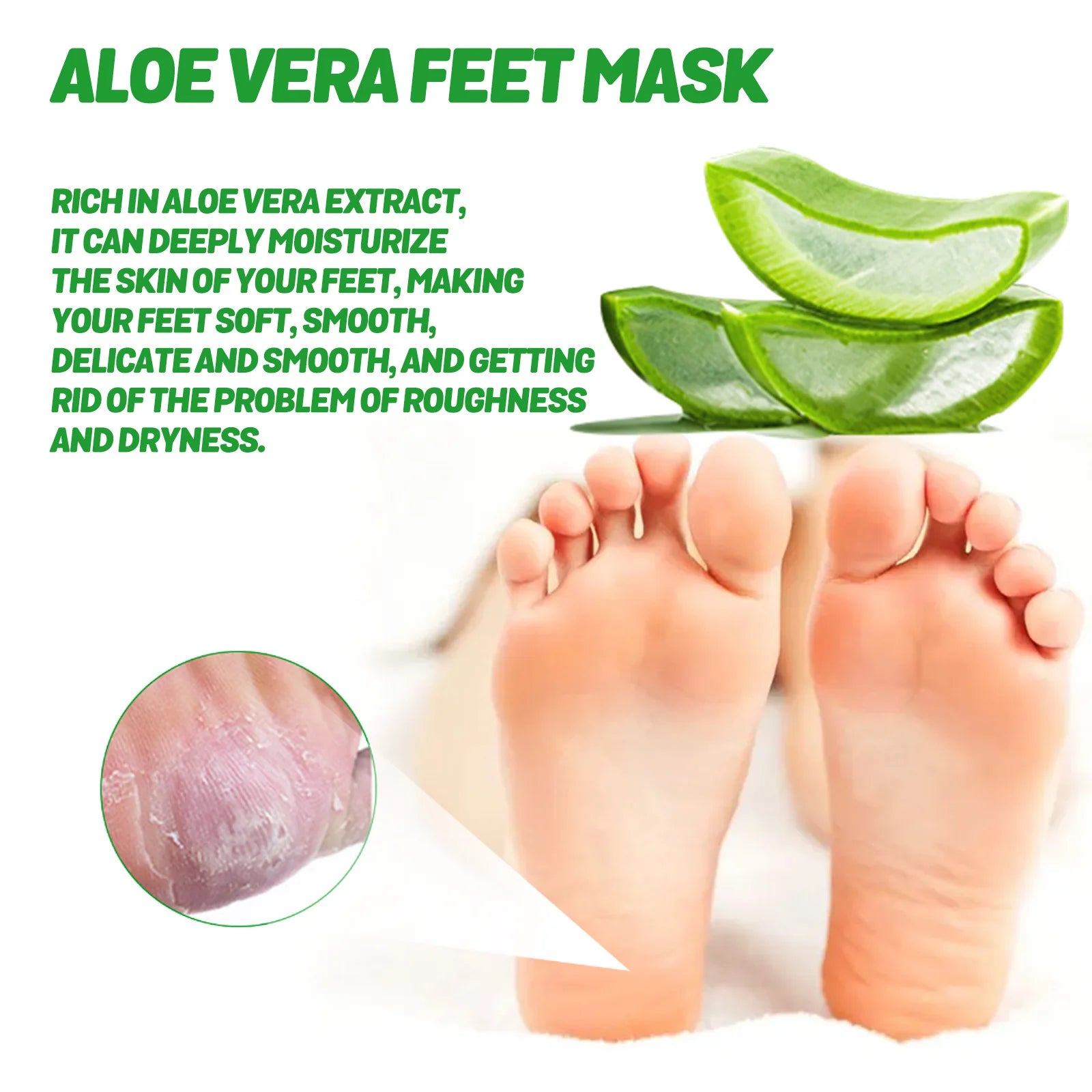 Aloe Vera Feet Mask Moisturizing Exfoliating Feet Mask Anti Drying Crack Remove Dead Skin Hydrating Foot Skin Care Foot Mask Qme