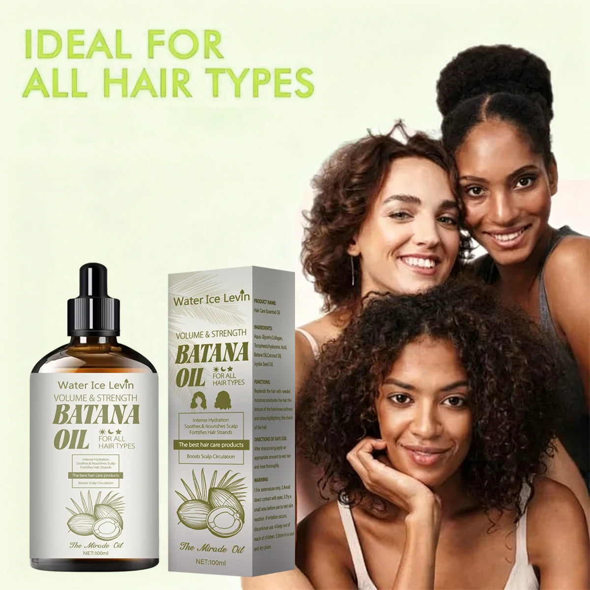 Volumizing Batana Oil Hair Treatment - Strengthening & Moisturizing with Coconut & Jojoba Oils for All Hair Types - Adds Shine Qme