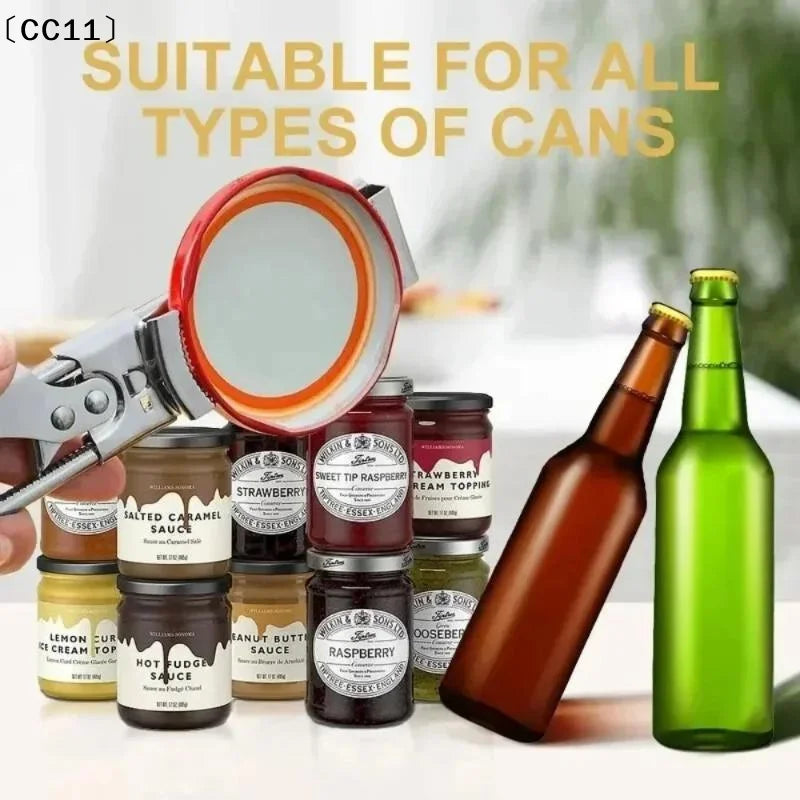 Stainless Steel Can Opener Adjustable Multi Function Labor Saving Qme