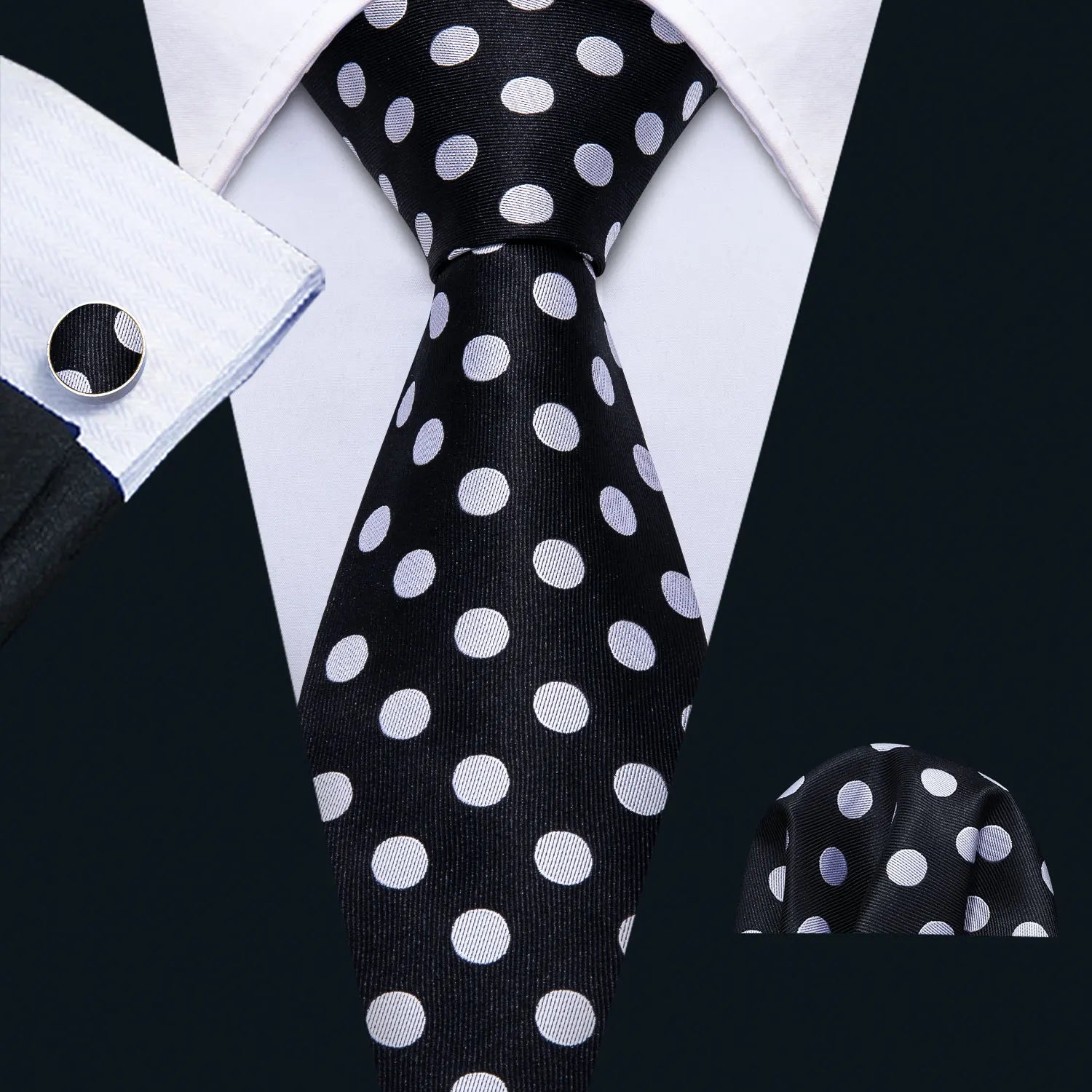 Complete Men's Tie Accessories Bundle Classic Pocket Handkerchief Qme DPTH-HT-LDSN1190