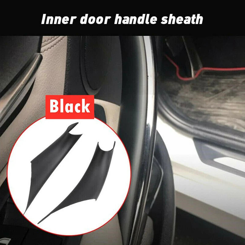 Pair Car Inner Door Panel Grab Handle Cover Accessories Black Fit For BMW 3 4 Series F30 F35 2012 2013 2014 2015 2016 2017 2018 Qme