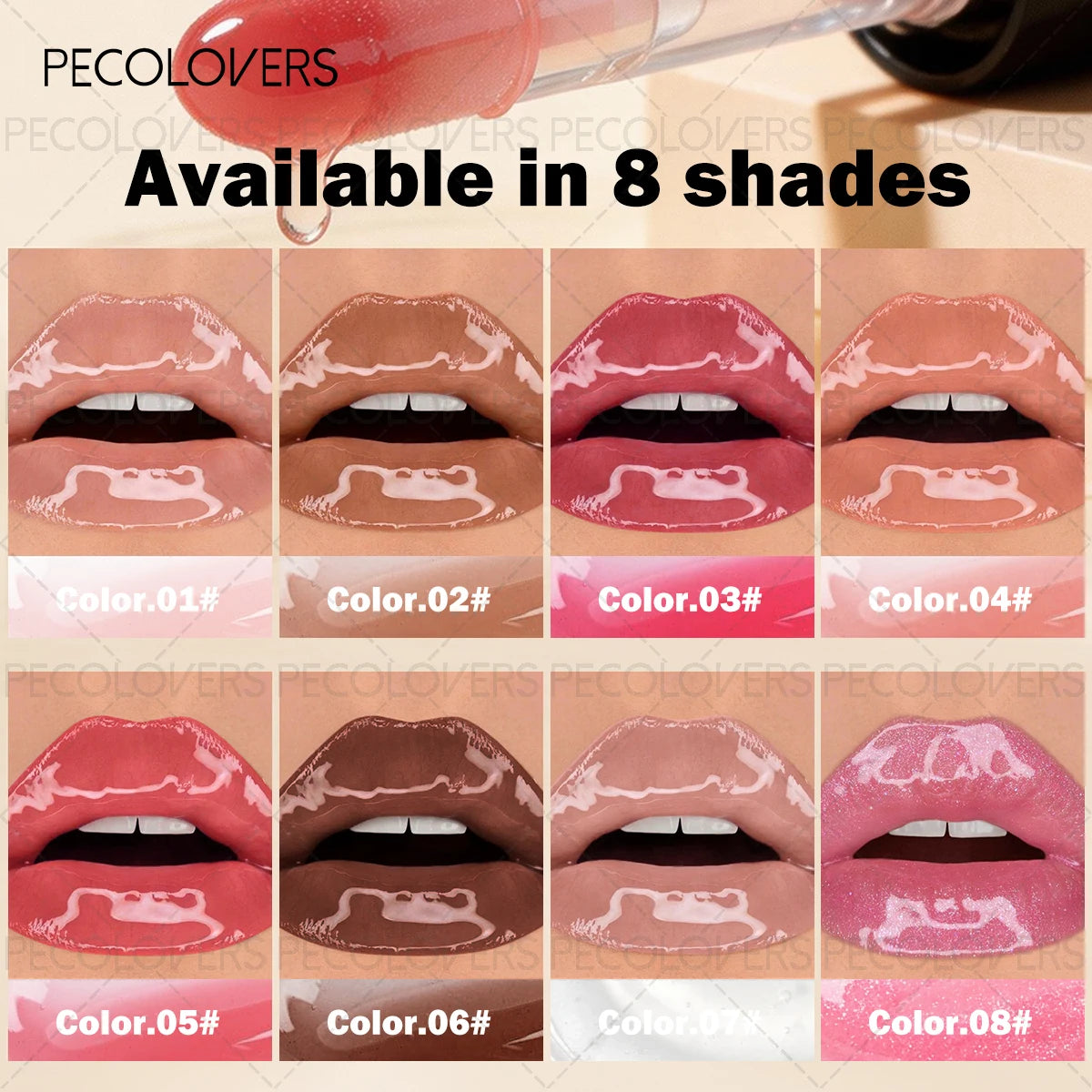 Shiny Plump Lip Gloss Tinted Pink Berry Nude Non-smudge Hydrating Qme