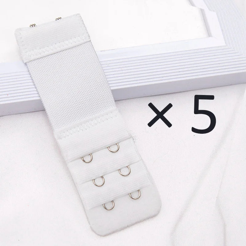 2 Hook Bra Extender Women's Elastic Extension Strap Clip Expander Qme WHITE one size