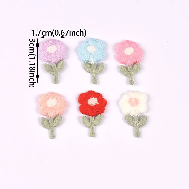 10pcs 17x30mm mix colors Flower patch Cute Woven Clothing decoration for DIY Headwear/Clothing/Shoes/Bags cp3837 Qme