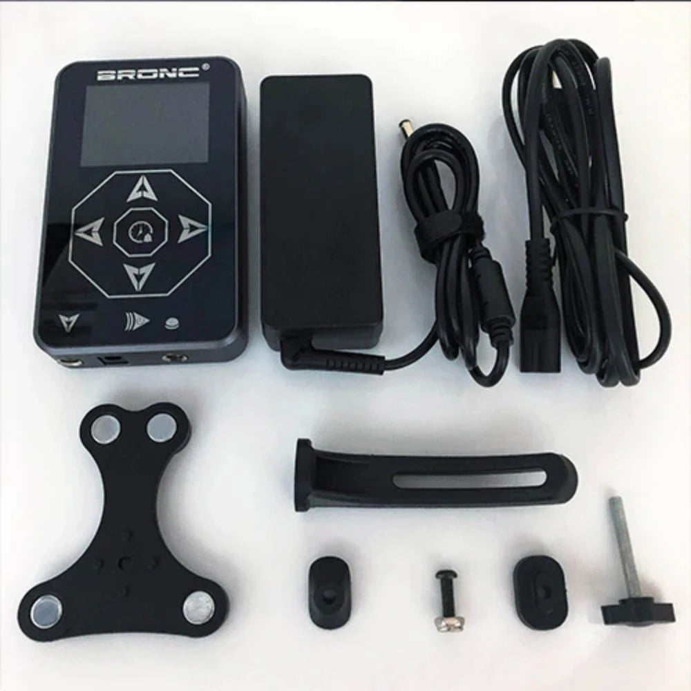 NEW BRONC POWER SUPPLY UPGRADE Tattoo Power Supply Touch Screen Intelligent Digital LCD Makeup Dual Set Qme black
