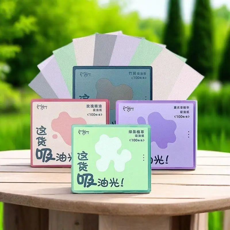 100Sheets Oil-absorbing Paper Mirror Case Puff Portable Oil-holding Qme