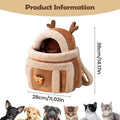 Cat Carrying Bag Pet Plush Elk Shape Backpack Winter Puppy Outgoing Backpack For Travel Hiking Outdoor Camping Indoor Qme as shown