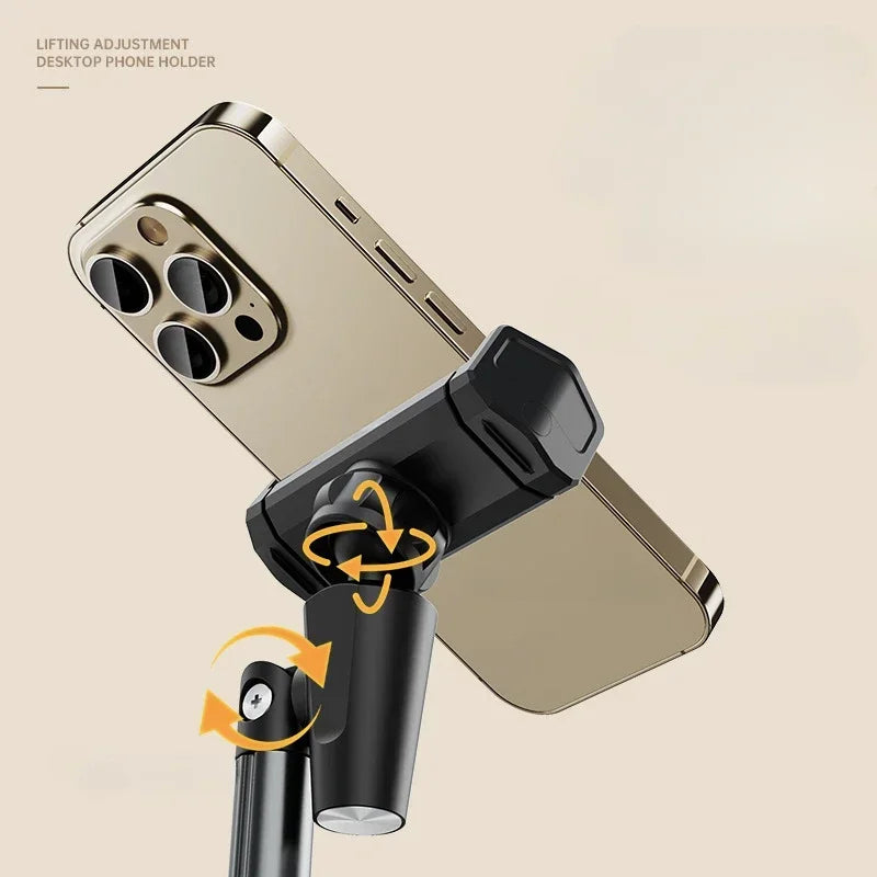 Scalable Mobile Phone Holder, Telescopic Desktop Stands, Lazy Phone Stand for Recording Video Live, Phone Grip, Aluminum Alloy Qme