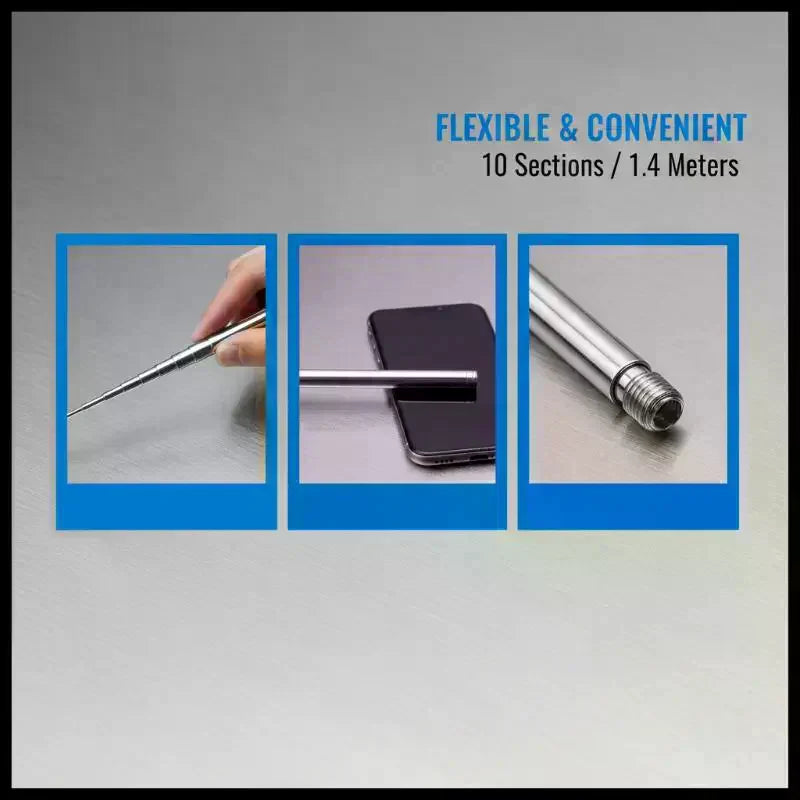 FM AM Radio Antenna 10 Section Adjustable Telescopic Design Strong Qme
