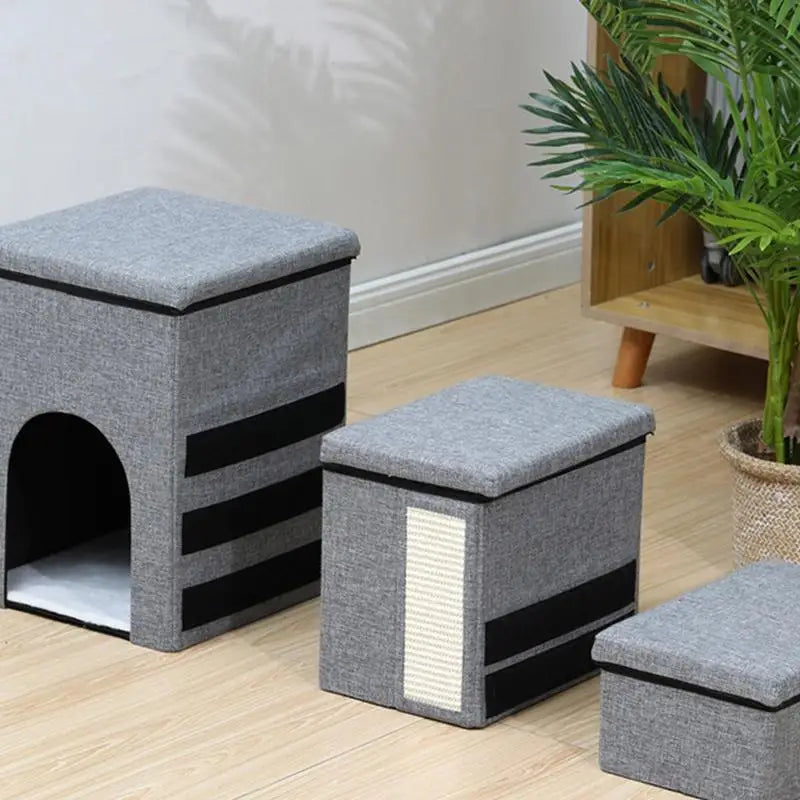 Pet Ladder Storage Box Cat Stairs Foldable Dog Stable Soft Organizer Qme