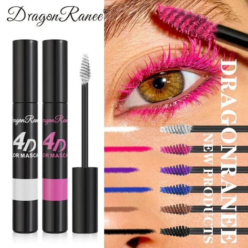 Colored Mascara Makeup 4D Silky Natural Long Eyelashes Mascara Waterproof Long-lasting Extension Thick Lasting Curling Mascara Qme