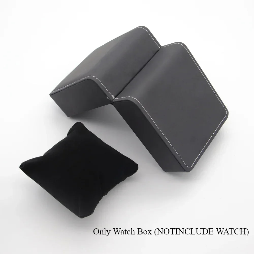 Lnofxas Black Single Watch Gift Box with Pillow PU Leather Wristwatch Display Case Organizer for Men Qme 59MatteB