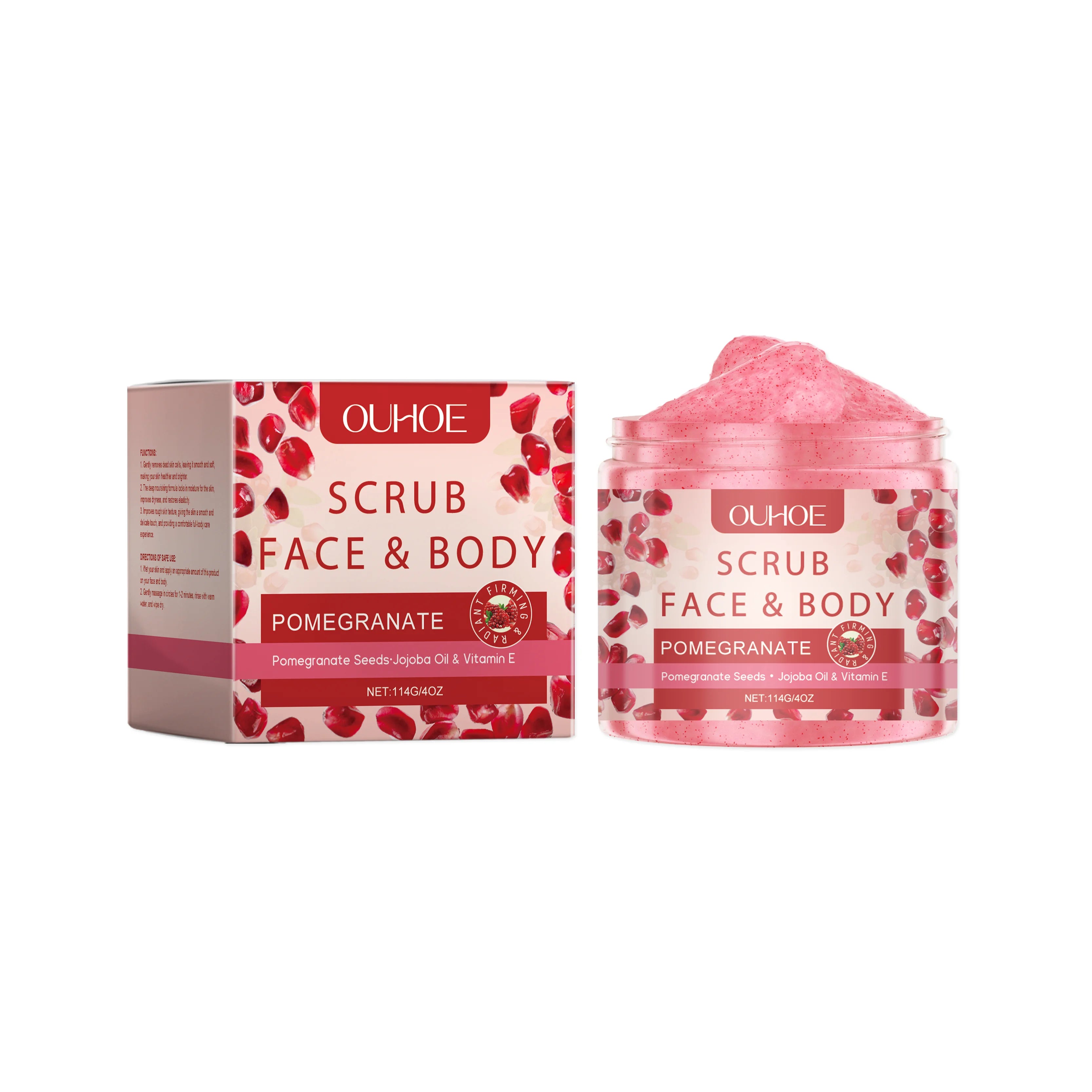 Exfoliating Scrub Deep Cleansing Skin Removing Dirt Refreshing and Skin Suitable for Many Skin Suitable for Both Men and Women Qme Pomegranate