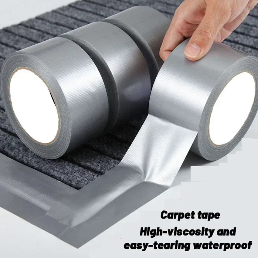 10m Thick Industrial Tape (Silver-Gray) - Single-Sided, Waterproof/Windproof, Wear-Resistant for Repair & Bundle Tasks Qme