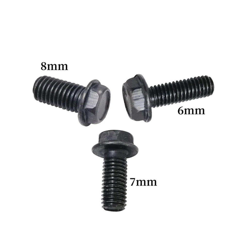 10 Pcs Saw Blade Screw M8 M7 M6 Left Hand Thread Hex Flange 6mm/7mm/ 8mm For Cutting Machine High Strength And Hardness Qme