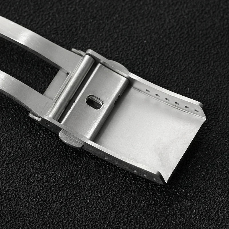 Watch Buckle 18mm 20mm 22mm Silver Folding Safety Milled Clasp Replacement Stainless Steel Deployant Watch Clasp Qme