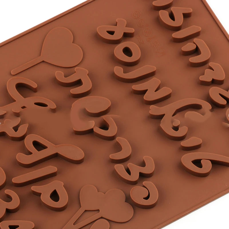 1Pc 3D Hebrew Letters Arabic Numbers DIY Silicone Chocolate Mold For Baking Cake Bakeware Mould Decorating Tools Qme